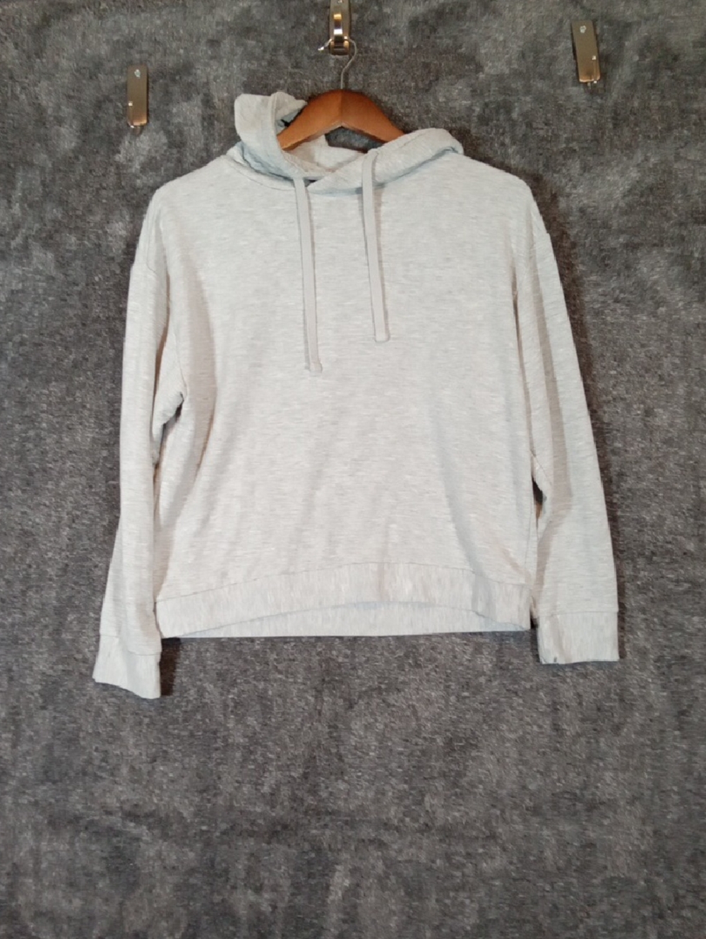 Quince Heather Gray Pullover Hoodie Casual Minimalist Athleisure Loungue Womens